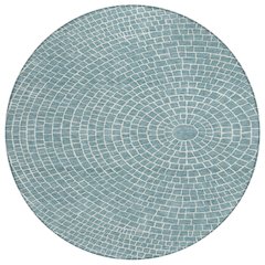 Machine Washable Indoor/Outdoor Chantille ACN2455 Teal 8' x 8' Round Rug