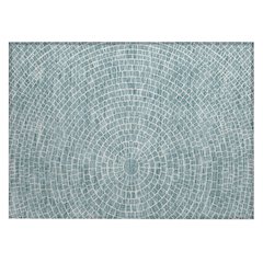 Machine Washable Indoor/Outdoor Chantille ACN2455 Teal 1'8" x 2'6" Rug