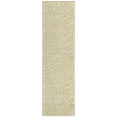Machine Washable Indoor/Outdoor Chantille ACN2455 Gold 2'3" x 7'6" Runner Rug