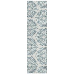 Machine Washable Indoor/Outdoor Chantille ACN2456 Teal 2'3" x 7'6" Runner Rug