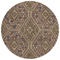 Machine Washable Indoor/Outdoor Chantille ACN2457 Brown 8' x 8' Round Rug