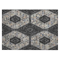 Machine Washable Indoor/Outdoor Chantille ACN2457 Gray 1'8" x 2'6" Rug