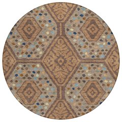 Machine Washable Indoor/Outdoor Chantille ACN2457 Orange 8' x 8' Round Rug