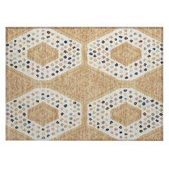 Machine Washable Indoor/Outdoor Chantille ACN2457 Gold 1'8" x 2'6" Rug