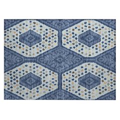 Machine Washable Indoor/Outdoor Chantille ACN2457 Blue 1'8" x 2'6" Rug