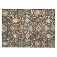 Machine Washable Indoor/Outdoor Chantille ACN2458 Brown 1'8" x 2'6" Rug