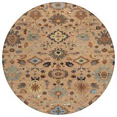 Machine Washable Indoor/Outdoor Chantille ACN2458 Orange 8' x 8' Round Rug