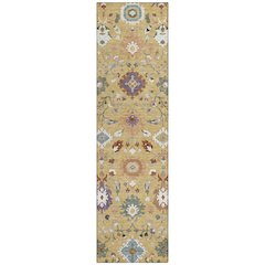 Machine Washable Indoor/Outdoor Chantille ACN2458 Gold 2'3" x 7'6" Runner Rug