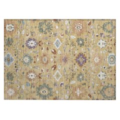 Machine Washable Indoor/Outdoor Chantille ACN2458 Gold 1'8" x 2'6" Rug