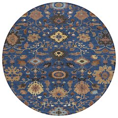 Machine Washable Indoor/Outdoor Chantille ACN2458 Blue 8' x 8' Round Rug