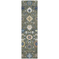 Machine Washable Indoor/Outdoor Chantille ACN2458 Green 2'3" x 7'6" Runner Rug