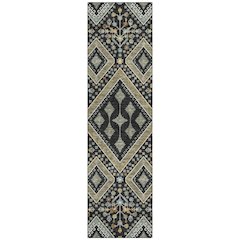 Machine Washable Indoor/Outdoor Chantille ACN2459 Black 2'3" x 7'6" Runner Rug