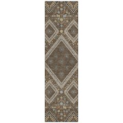 Machine Washable Indoor/Outdoor Chantille ACN2459 Brown 2'3" x 7'6" Runner Rug