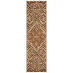 Machine Washable Indoor/Outdoor Chantille ACN2459 Orange 2'3" x 7'6" Runner Rug