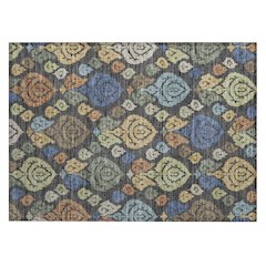 Machine Washable Indoor/Outdoor Chantille ACN2460 Gray 1'8" x 2'6" Rug