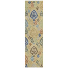Machine Washable Indoor/Outdoor Chantille ACN2460 Gold 2'3" x 7'6" Runner Rug