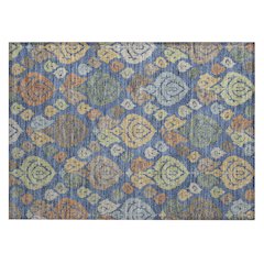 Machine Washable Indoor/Outdoor Chantille ACN2460 Blue 1'8" x 2'6" Rug