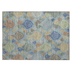 Machine Washable Indoor/Outdoor Chantille ACN2460 Teal 1'8" x 2'6" Rug