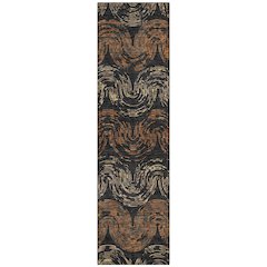 Machine Washable Indoor/Outdoor Chantille ACN2461 Black 2'3" x 7'6" Runner Rug