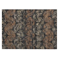 Machine Washable Indoor/Outdoor Chantille ACN2461 Black 1'8" x 2'6" Rug