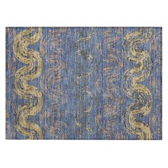 Machine Washable Indoor/Outdoor Chantille ACN2461 Blue 1'8" x 2'6" Rug
