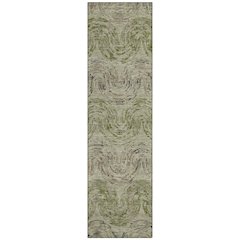 Machine Washable Indoor/Outdoor Chantille ACN2461 Green 2'3" x 7'6" Runner Rug