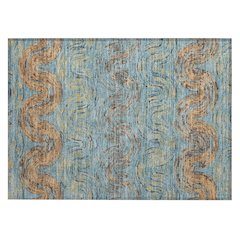 Machine Washable Indoor/Outdoor Chantille ACN2461 Teal 1'8" x 2'6" Rug