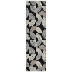 Machine Washable Indoor/Outdoor Chantille ACN2462 Black 2'3" x 7'6" Runner Rug
