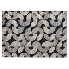 Machine Washable Indoor/Outdoor Chantille ACN2462 Black 1'8" x 2'6" Rug