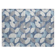 Machine Washable Indoor/Outdoor Chantille ACN2462 Blue 1'8" x 2'6" Rug
