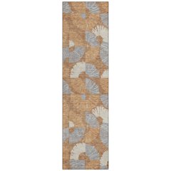Machine Washable Indoor/Outdoor Chantille ACN2462 Orange 2'3" x 7'6" Runner Rug