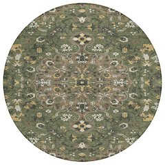 Machine Washable Indoor/Outdoor Chantille ACN2463 Brown 8' x 8' Round Rug