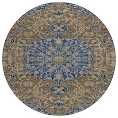 Machine Washable Indoor/Outdoor Chantille ACN2463 Blue 8' x 8' Round Rug