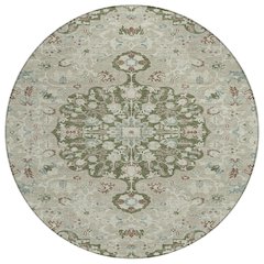 Machine Washable Indoor/Outdoor Chantille ACN2463 Green 8' x 8' Round Rug