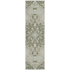 Machine Washable Indoor/Outdoor Chantille ACN2463 Green 2'3" x 7'6" Runner Rug