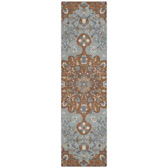 Machine Washable Indoor/Outdoor Chantille ACN2463 Orange 2'3" x 7'6" Runner Rug
