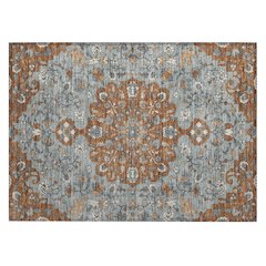 Machine Washable Indoor/Outdoor Chantille ACN2463 Orange 1'8" x 2'6" Rug