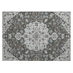 Machine Washable Indoor/Outdoor Chantille ACN2463 Gray 1'8" x 2'6" Rug