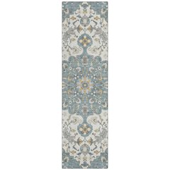 Machine Washable Indoor/Outdoor Chantille ACN2463 Teal 2'3" x 7'6" Runner Rug