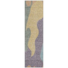 Machine Washable Indoor/Outdoor Chantille ACN2464 Green 2'3" x 7'6" Runner Rug