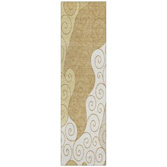 Machine Washable Indoor/Outdoor Chantille ACN2464 Gold 2'3" x 7'6" Runner Rug