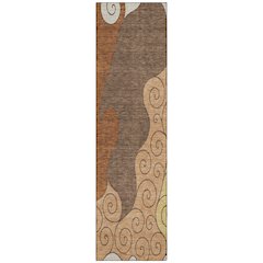 Machine Washable Indoor/Outdoor Chantille ACN2464 Orange 2'3" x 7'6" Runner Rug