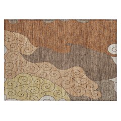 Machine Washable Indoor/Outdoor Chantille ACN2464 Orange 1'8" x 2'6" Rug