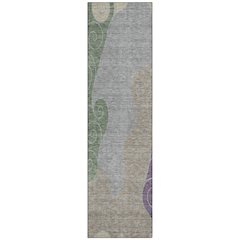 Machine Washable Indoor/Outdoor Chantille ACN2464 Gray 2'3" x 7'6" Runner Rug