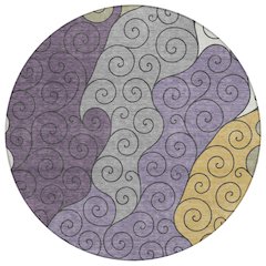 Machine Washable Indoor/Outdoor Chantille ACN2464 Purple 8' x 8' Round Rug
