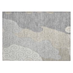 Machine Washable Indoor/Outdoor Chantille ACN2464 Gray 1'8" x 2'6" Rug