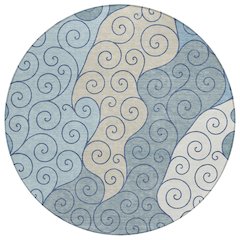 Machine Washable Indoor/Outdoor Chantille ACN2464 Blue 8' x 8' Round Rug