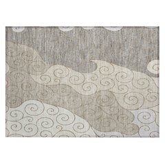 Machine Washable Indoor/Outdoor Chantille ACN2464 Brown 1'8" x 2'6" Rug