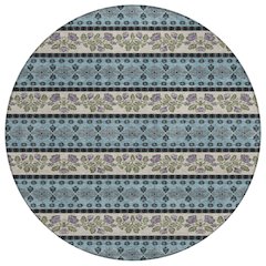 Machine Washable Indoor/Outdoor Chantille ACN2465 Teal 8' x 8' Round Rug
