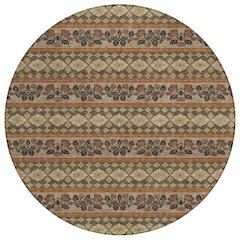 Machine Washable Indoor/Outdoor Chantille ACN2465 Brown 8' x 8' Round Rug